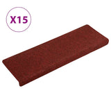Vidaxl tappetini per auto -adesivi 15 pezzi 65x21x4 cm bordeaux rosso bordo rettangolare