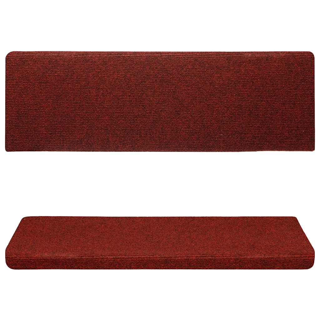 Vidaxl tappetini per auto -adesivi 15 pezzi 65x21x4 cm bordeaux rosso bordo rettangolare