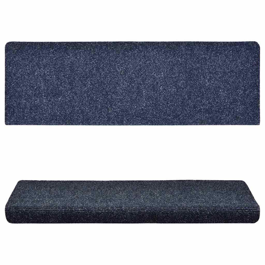 Vidaxl stair mats self -adhesive 15 pieces 65x21x4 cm blue rectangular edge