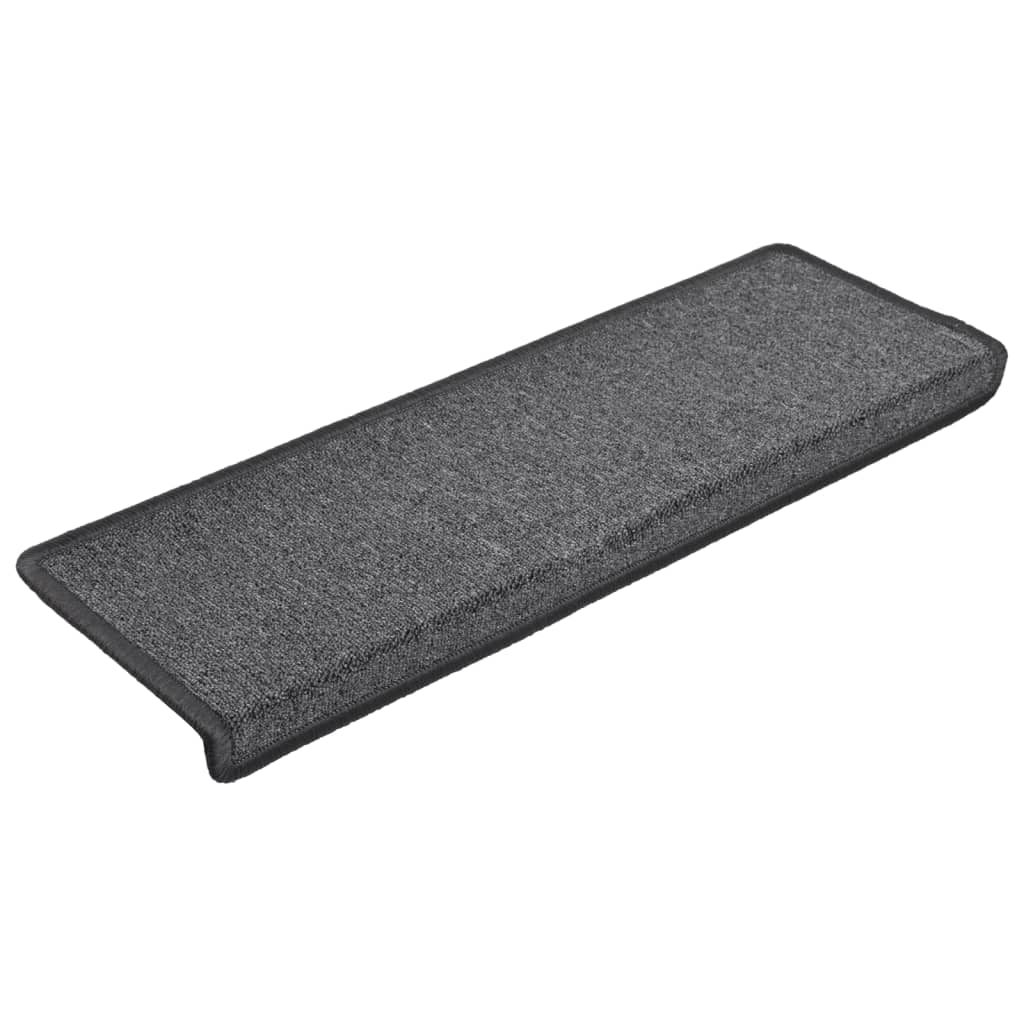 Vidaxl -Treppenmatten 15 ST 65x21x4 cm dunkelgrau