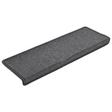 Vidaxl -Treppenmatten 15 ST 65x21x4 cm dunkelgrau