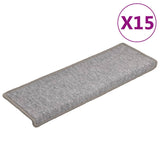 Vidaxl -Treppenmatten 15 ST 65x21x4 cm hellgrau