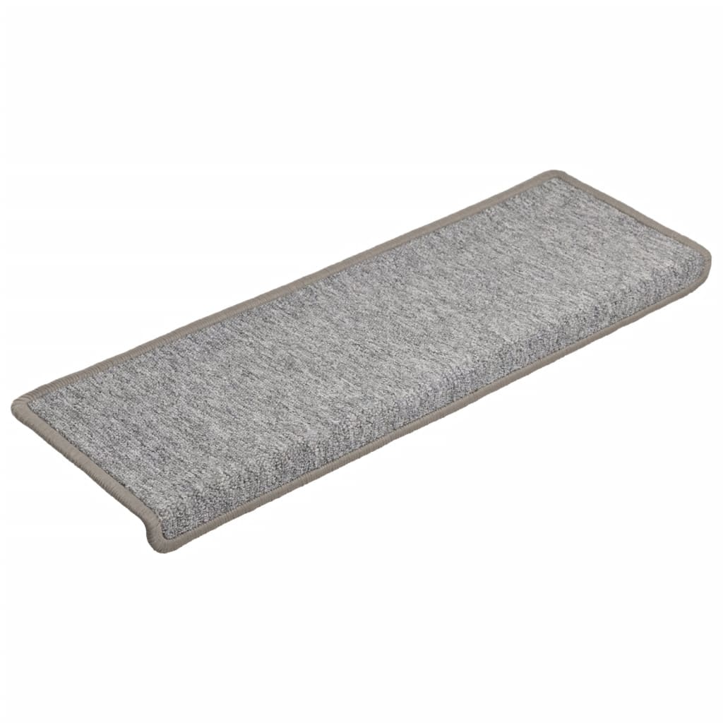 Vidaxl -Treppenmatten 15 ST 65x21x4 cm hellgrau