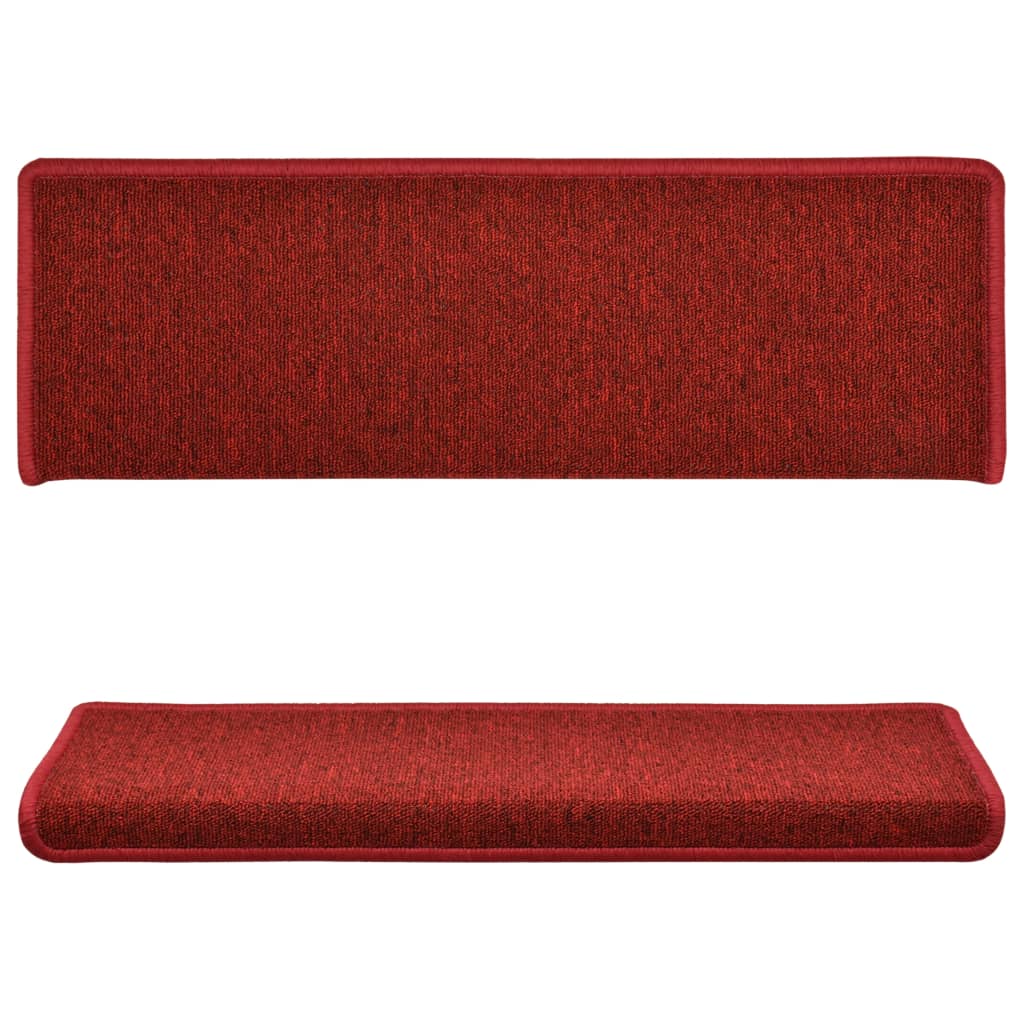 Vidaxl stair mats 15 st 65x21x4 cm bordeaux rectangular edge