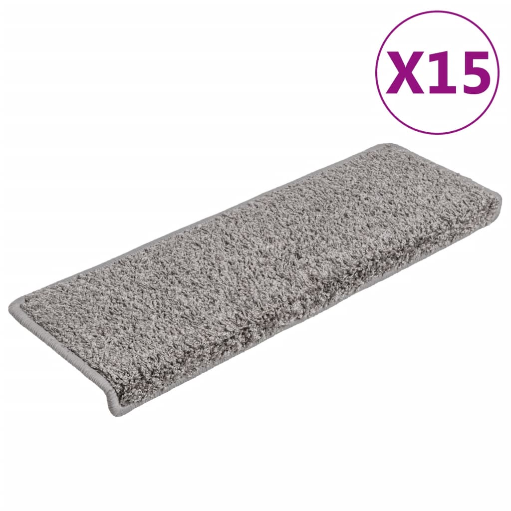 Vidaxl Schodišťové rohože 15 st 65x21x4 cm šedá