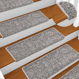 Vidaxl Schodišťové rohože 15 st 65x21x4 cm šedá