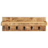 Vidaxl Wall Coat Rack 60x15x20 cm Solid grov mango tre