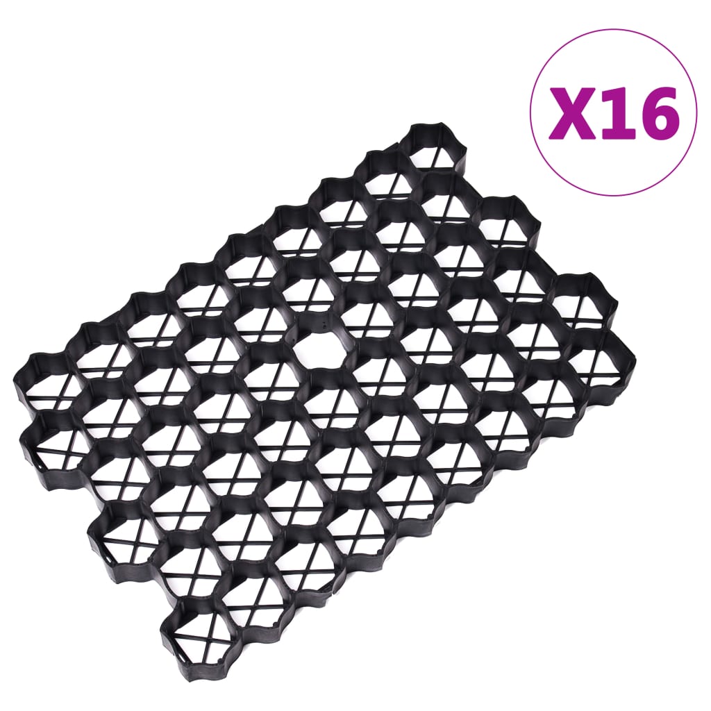Vidaxl Grass gratings 16 st 60x40x3 cm plastic green