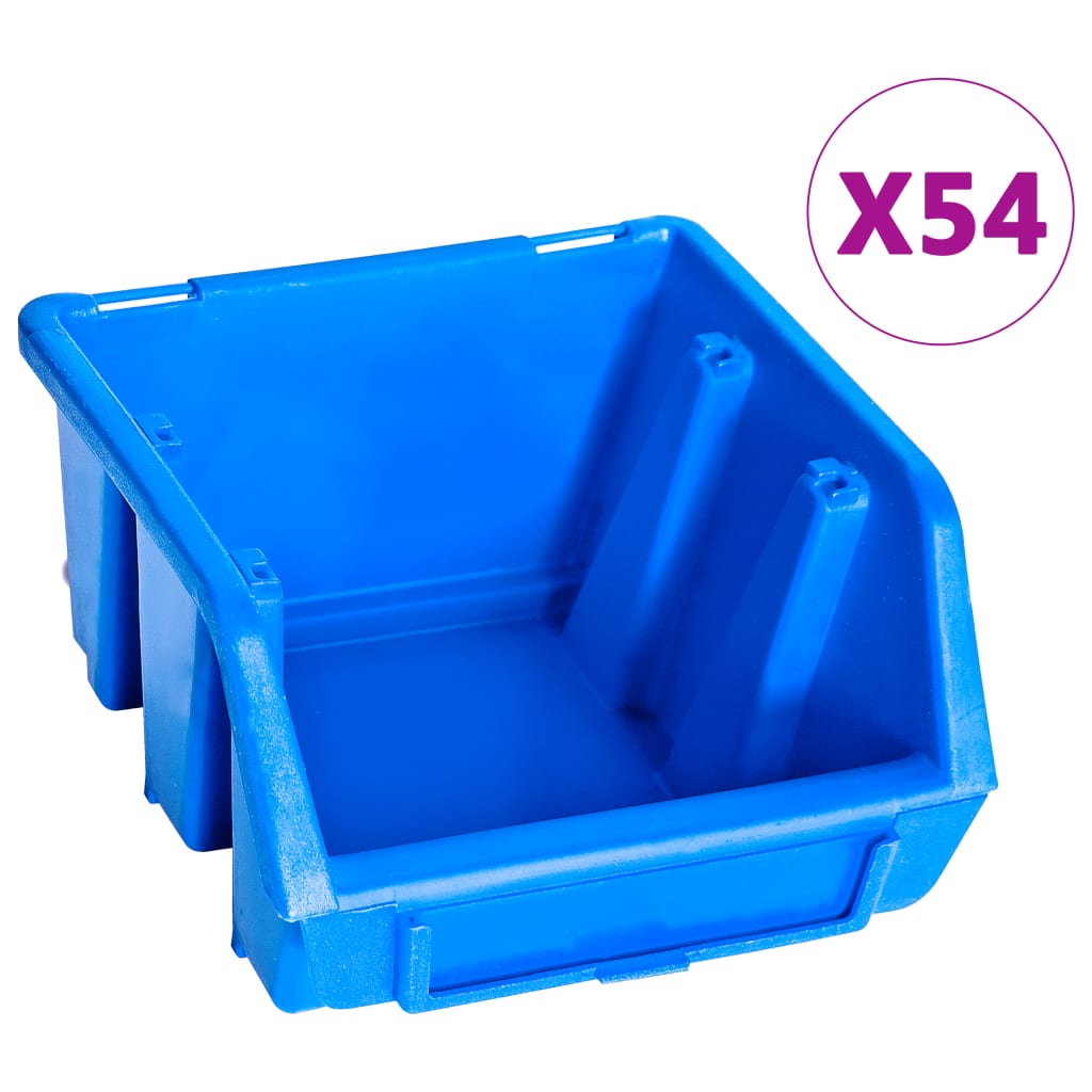 VidaXL 96-piece storage set with wall panels blue