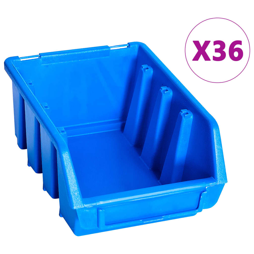VidaXL 96-piece storage set with wall panels blue