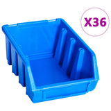 VidaXL 96-piece storage set with wall panels blue
