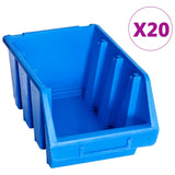Vidaxl stapelbakken 20 st plástico azul