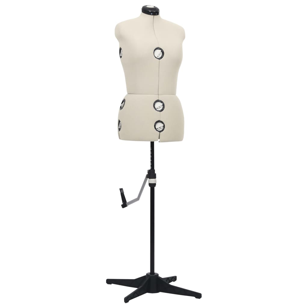 Vidaxl mannequin adjustable woman size 40-46 m cream colored