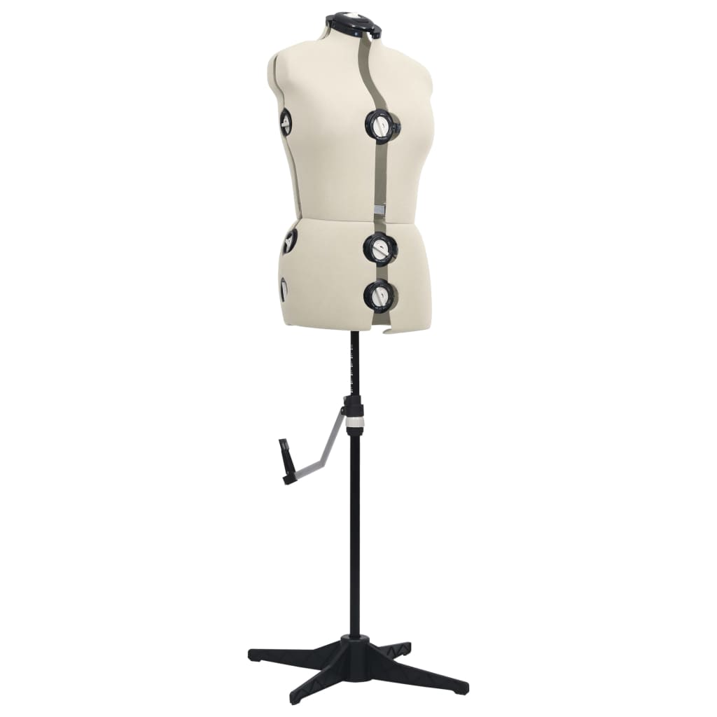 Vidaxl mannequin adjustable woman size 40-46 m cream colored