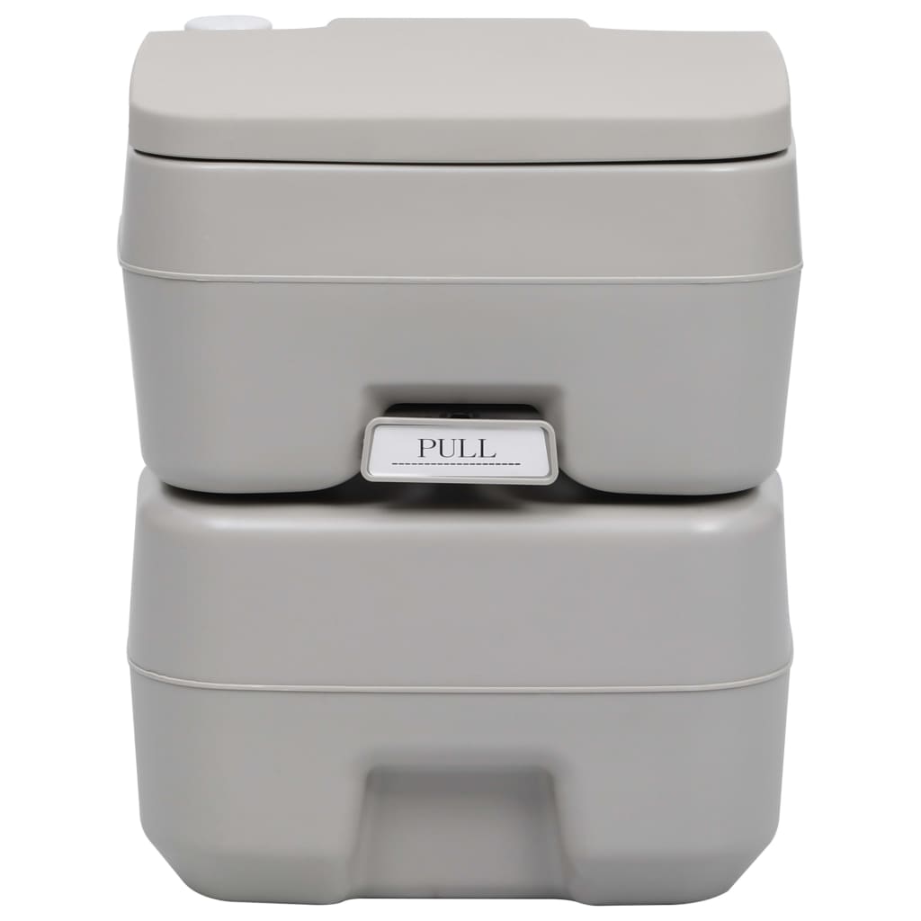 Vidaxl camps toilet Portable 20 + 10 L Gray