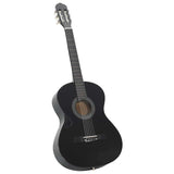 Vidaxl 12-delni kitarski set klasični začetnik 4 4 39 Black