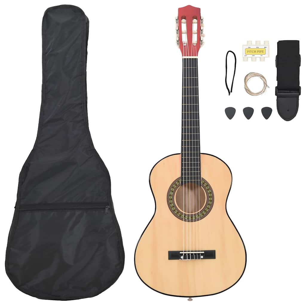 Vidaxl Juego de guitarra de 8 piezas niños clásicos y principiantes 1 2 34