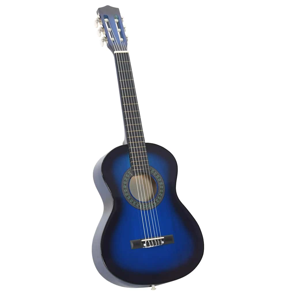 Ensemble de guitare Vidaxl 8 pièces Classic débutant 1 2 34 Bleu