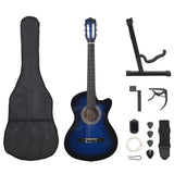 Vidaxl 12-part guitar set with 6 strings Western Classic 38 Blue
