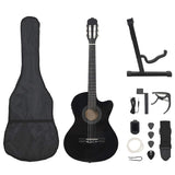 Vidaxl 12-piece guitar set with equalizer and 6 strings western black
