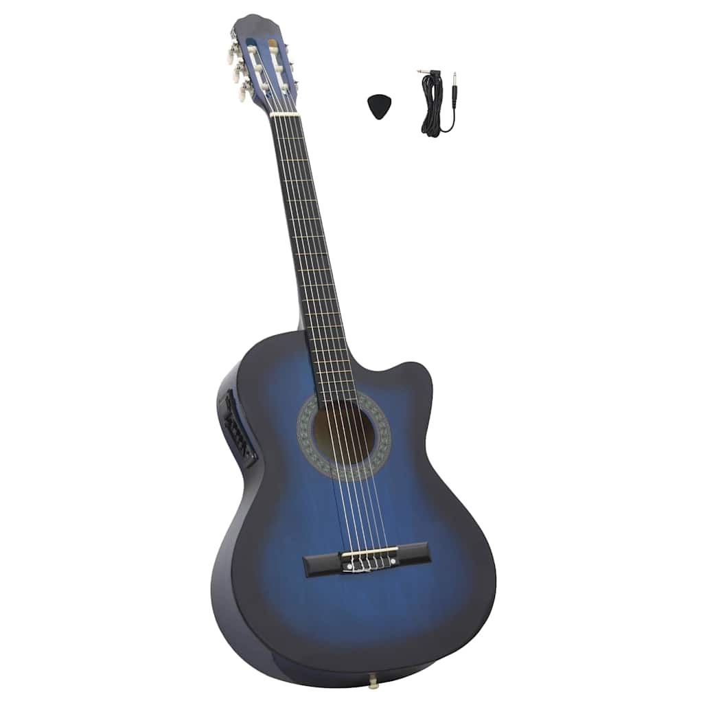 Vidaxl Guitar Cutaway med Equalizer 6 Strings Western Classic Blue