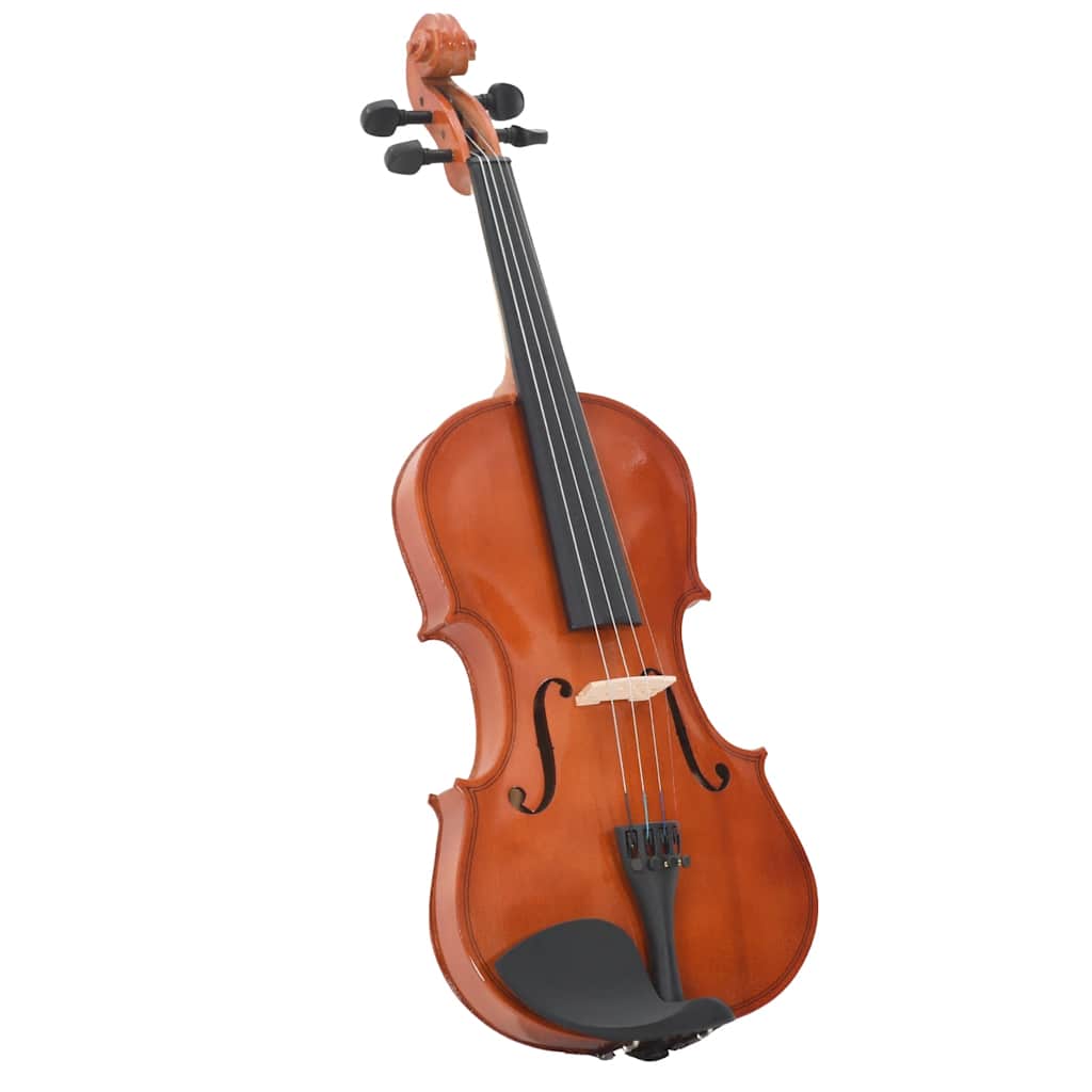 Vidaxl Violin Set med Bow og Kinstun 4 4 Dark Wood