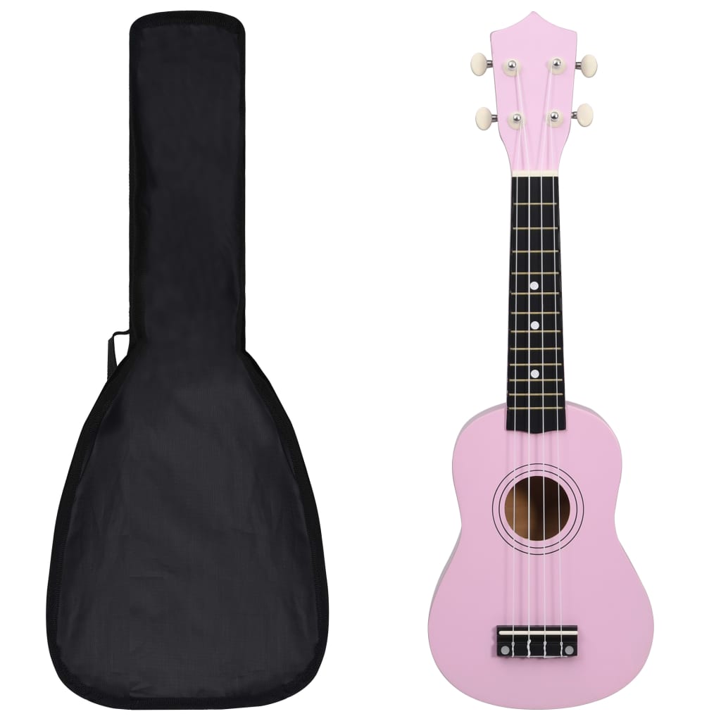 Vidaxl Ukleausetset mat Täsch fir Kanner soprano 21 'rosa