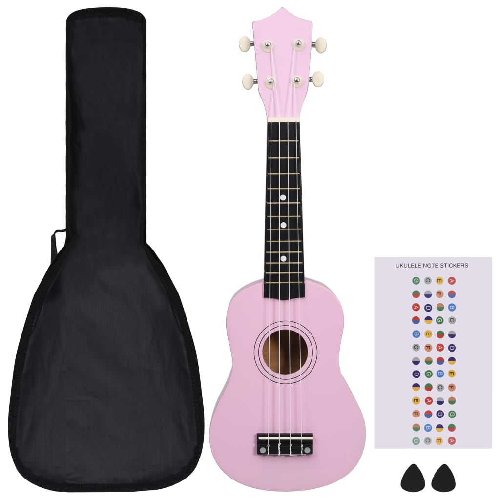Vidaxl Ukleausetset mat Täsch fir Kanner soprano 21 'rosa