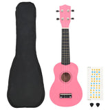 Vidaxl ukuleleset met tas voor kinderen sopraan 23'' roze