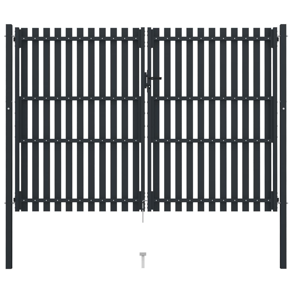 Vidaxl Port dobbelt 306x250 cm stål antracit