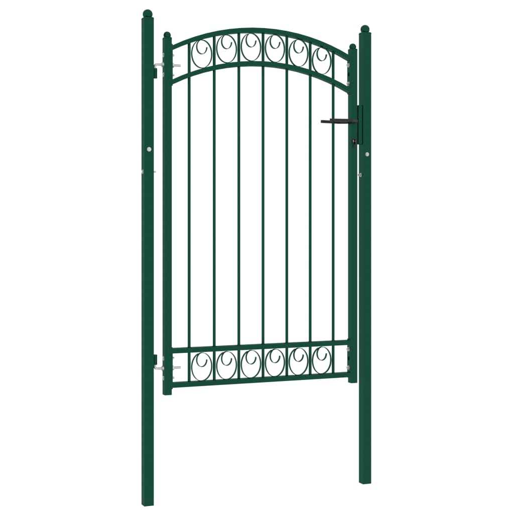 Vidaxl port with curved top 100x150 cm steel green