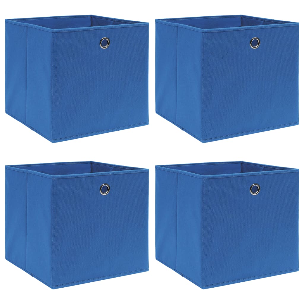 Vidaxl opbevaringsbokse 4 stk 32x32x32 cm stof blå