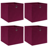 Škatle za shranjevanje Vidaxl 4 PCS 32X32X32 cm tkanina temno rdeča