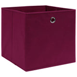 Škatle za shranjevanje Vidaxl 4 PCS 32X32X32 cm tkanina temno rdeča