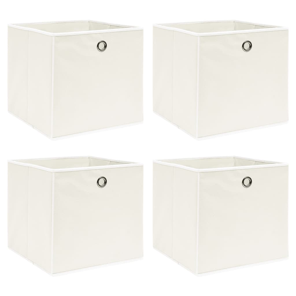 Vidaxl lagringslådor 4 st 32x32x32 cm tygvitt