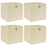 Caixas de armazenamento VIDAXL 4 PCs 32x32x32 cm Creme -colorido