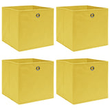 Vidaxl opbevaringsbokse 4 stk 32x32x32 cm stof gul