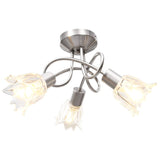 Vidaxl Lampada a soffitto con tulipano in vetro -cofano a forma di 3xe14 trasparente