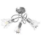 Vidaxl Lampada a soffitto con tulipano in vetro -cofano a forma di 3xe14 trasparente