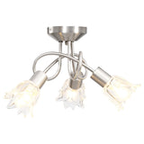 Vidaxl Lampada a soffitto con tulipano in vetro -cofano a forma di 3xe14 trasparente