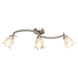 Vidaxl Lampada a soffitto con tulipano in vetro -cofano a forma di 3xe14 trasparente