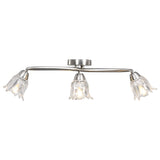 Vidaxl Lampada a soffitto con tulipano in vetro -cofano a forma di 3xe14 trasparente