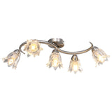 Vidaxl Lampada a soffitto con tulipano in vetro -Cappucce a forma di 5xe14 trasparente