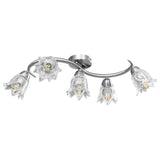 Vidaxl Lampada a soffitto con tulipano in vetro -Cappucce a forma di 5xe14 trasparente