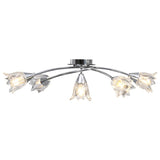 Vidaxl ceiling lamp with glass tulip -shaped hoods 5xe14 transparent