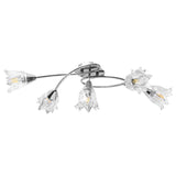 Vidaxl ceiling lamp with glass tulip -shaped hoods 5xe14 transparent