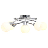 Vidaxl Plafile Lampe mat Keramik Keremeschkappen fir 5xe14 Wäiss