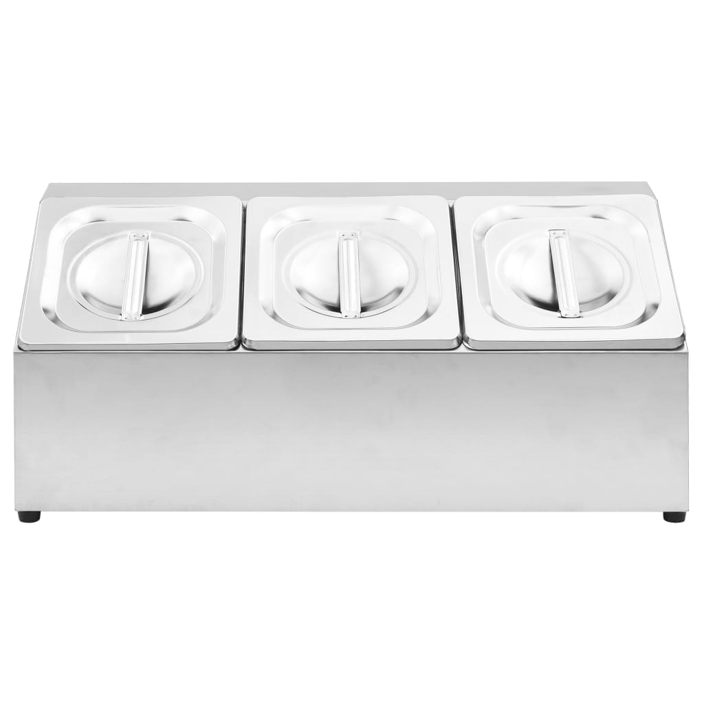 Porta de assadeira Vidaxl GastroMorm com 3 GN 1 6 Aço inoxidável Bakken