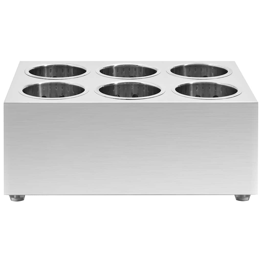 Cutrenqueiro Vidaxl 6 Compartamentos quadrados de aço inoxidável