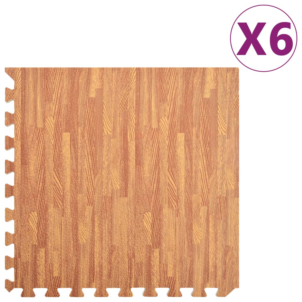 Vidaxl Floor Mats 6 St 2.16 ㎡ Eva Skum Wood Grain Print